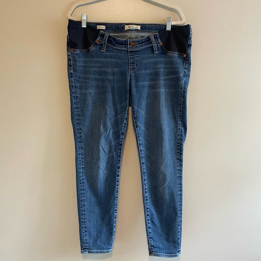 Madewell Size 32 Blue Maternity Skinny Jeans Front Stretch Panels